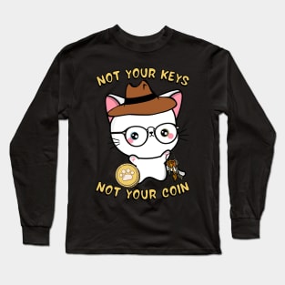 not your keys not your coin  angora cat Long Sleeve T-Shirt